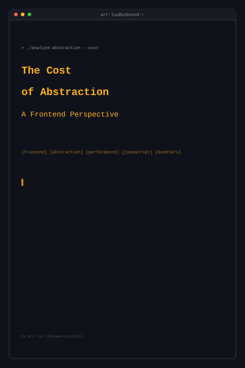 The Cost of Abstraction: A Frontend Perspective